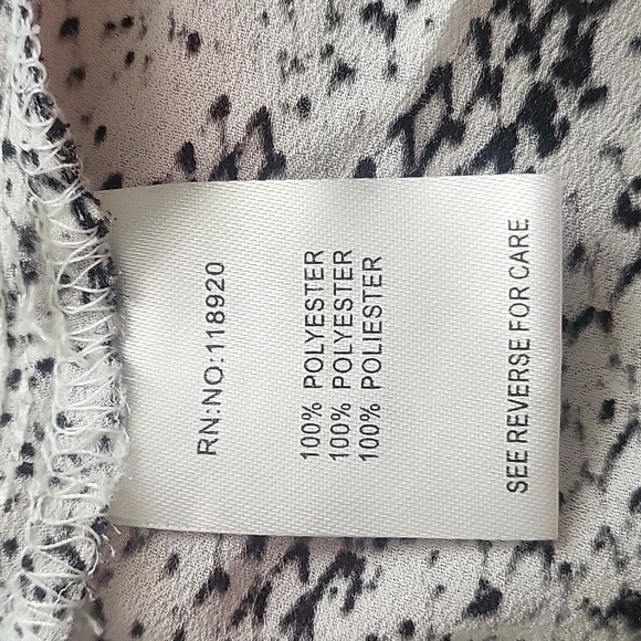 Lucy Paris Black & White Animal Print 3/4 Sleeve Wrap Dress - Size S - Picture 6 of 6